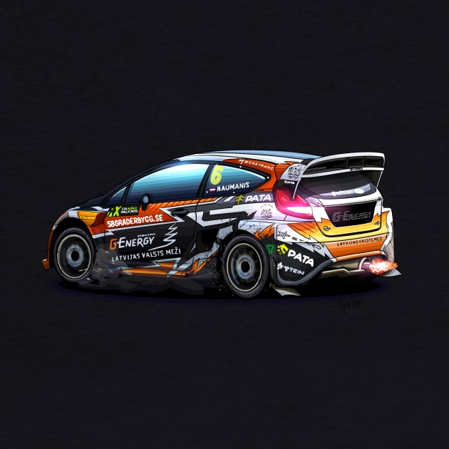 Ford Fiesta WRX Rallycross - Janis Baumanis by Mario Ramos Rally Art